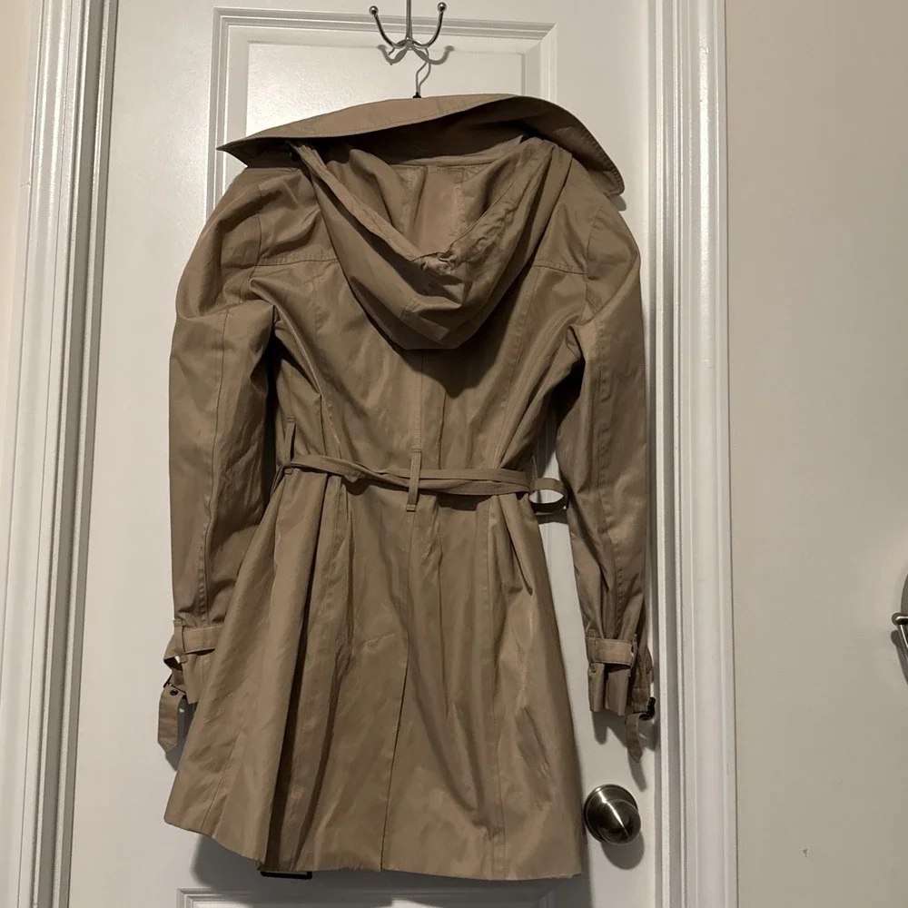 Michael Kors Women's Khaki Long Sleeve Cotton Blend Belted Trench Coat‎ Size L